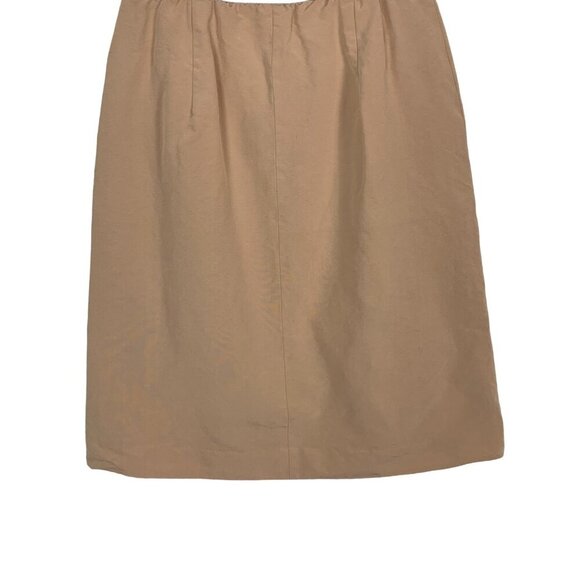 Karolina Zmarlak Tan Black Silk Blend Lined Midi Skirt Elegant Minimalist 12 - Picture 3 of 8